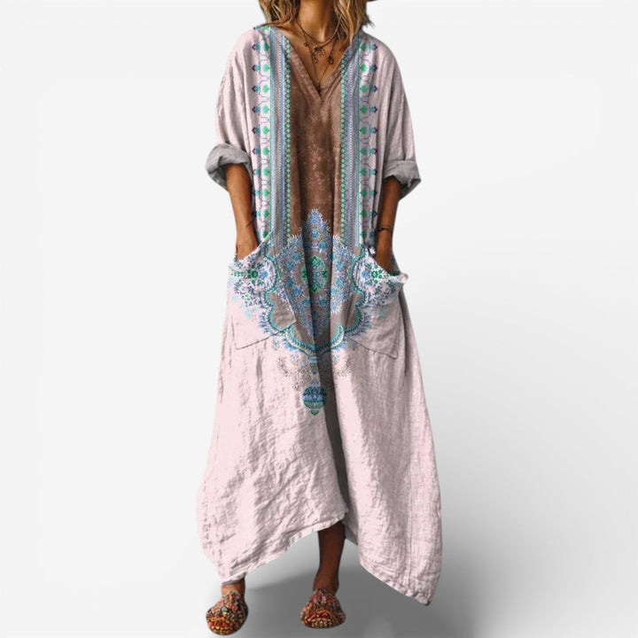 Azenelle | Embroidered Relaxed Maxi Dress