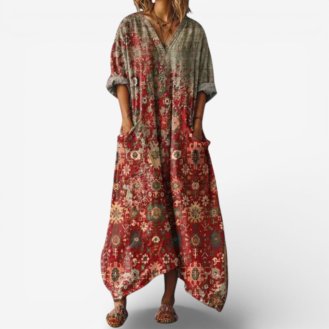 Azenelle | Embroidered Relaxed Maxi Dress