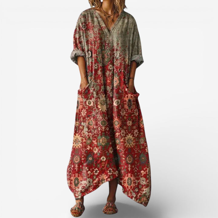 Azenelle | Embroidered Relaxed Maxi Dress