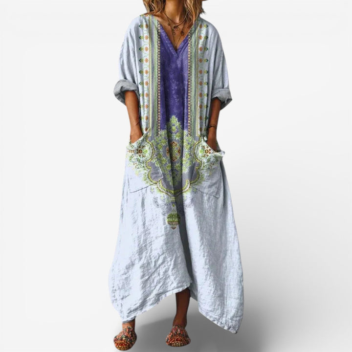 Azenelle | Embroidered Relaxed Maxi Dress