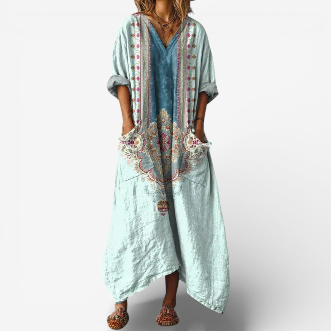 Azenelle | Embroidered Relaxed Maxi Dress