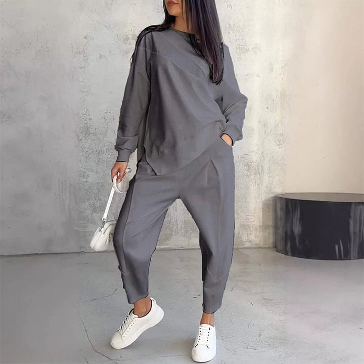 Claire | Long Sleeve Asymmetrical Hem Lounge Set