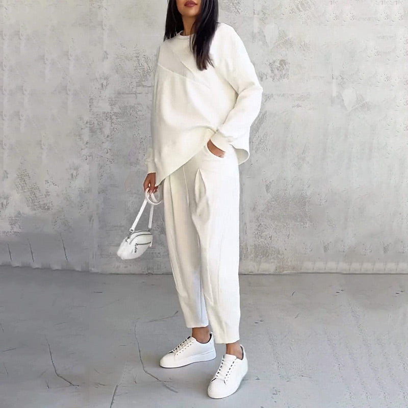 Claire | Long Sleeve Asymmetrical Hem Lounge Set