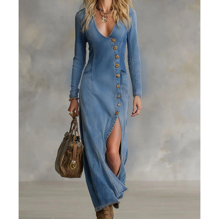 Scarlett | Elegant Maxi V-Neck Dress