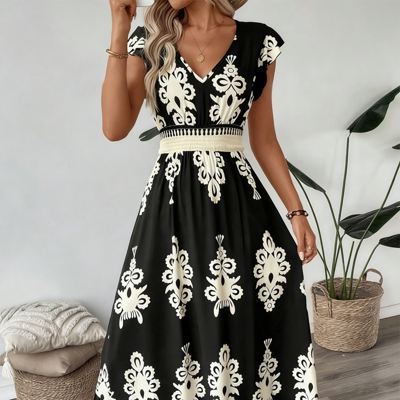 Celestine | Baroque Print Maxi Dress