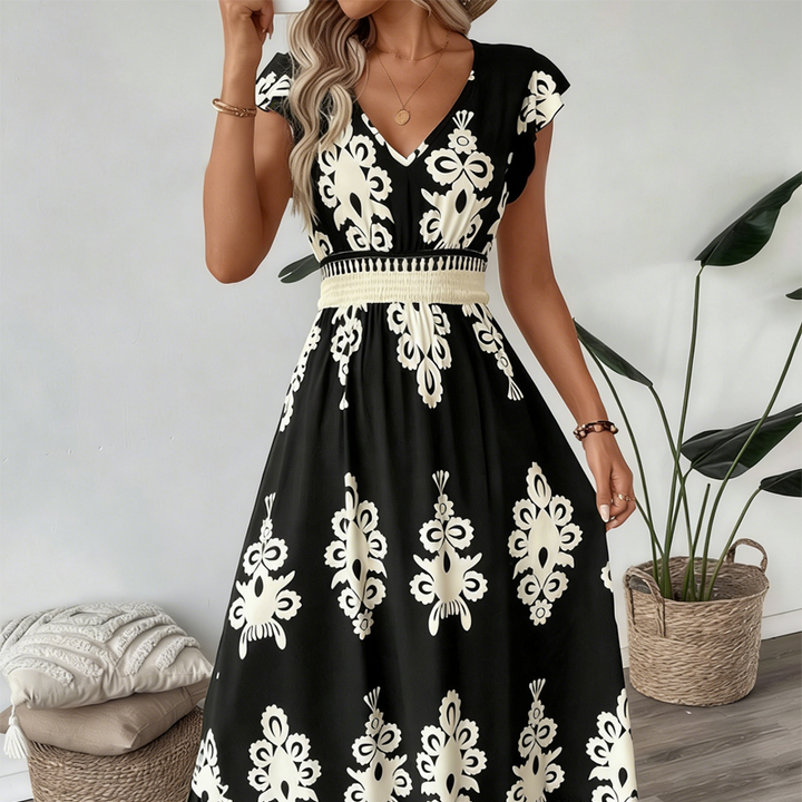 Celestine | Baroque Print Maxi Dress