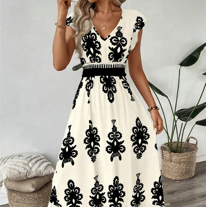 Celestine | Baroque Print Maxi Dress