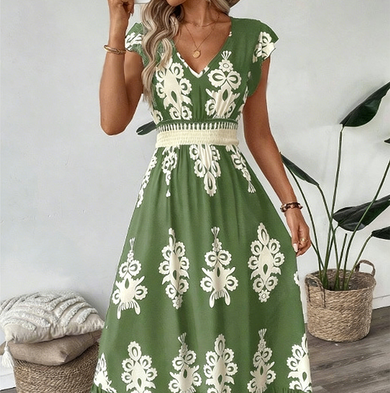 Celestine | Baroque Print Maxi Dress