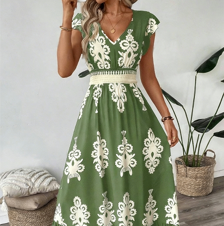 Celestine | Baroque Print Maxi Dress