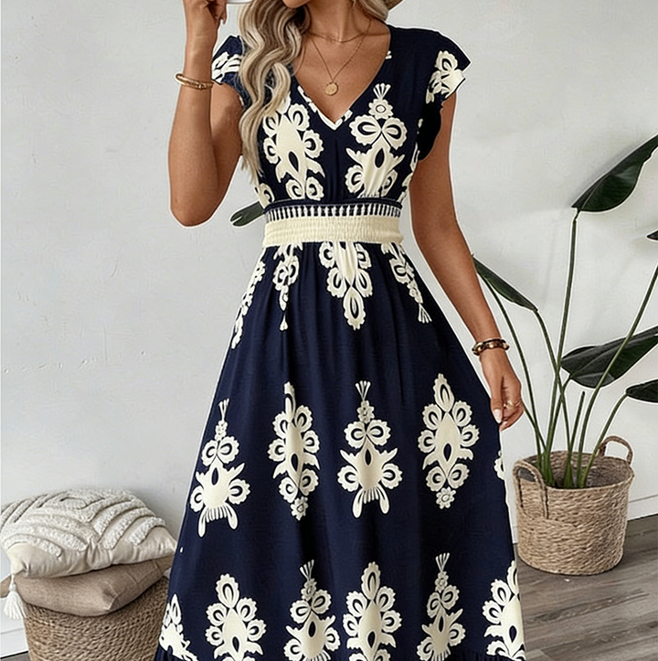 Celestine | Baroque Print Maxi Dress