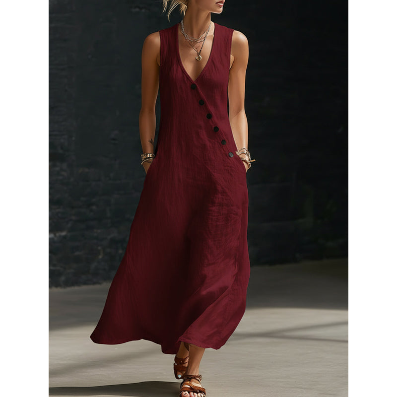 Juliette | Chic Wrap Maxi Dress with Pockets