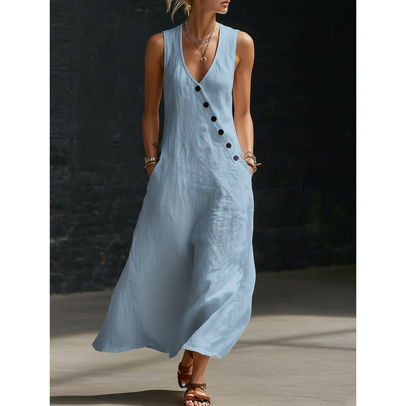 Juliette | Chic Wrap Maxi Dress with Pockets