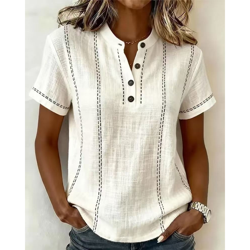 Sandra | Relaxed Short Sleeve Blouse